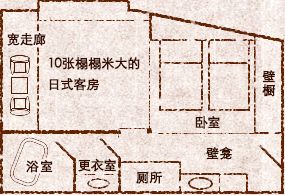 日西式客房　平面图