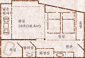 화양실（일본풍과 서양풍이 조화된방）　구조