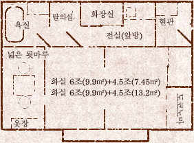 별관/전망탕 부속의 오션뷰 두칸 화실(다다미방) 구조